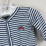 Load image into Gallery viewer, Kissy Kissy Striped Toolbox Footie Coverall 0-3 Months
