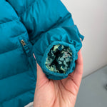 Load image into Gallery viewer, The North Face Girls Printed Down Reversible Hooded Jacket M 10
