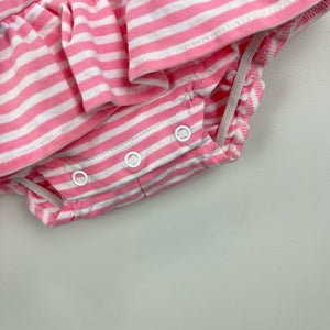 Florence Eiseman Pink Stripe Skirted Romper 9 Months