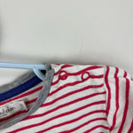 Load image into Gallery viewer, Mini Boden Red and White Striped Applique Panda T-Shirt 2-3
