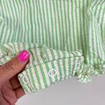 Load image into Gallery viewer, Vintage Cradlecraft Green Seersucker Stripe Applique Caterpillar Romper 24 Months
