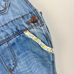 Load image into Gallery viewer, OshKosh B'gosh Floral Cuff Blue Jean Overalls 9-12 Months
