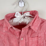 Load image into Gallery viewer, Janie and Jack Boys Coral Linen Button Up Shirt 18-24 Months
