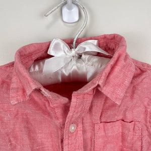 Janie and Jack Boys Coral Linen Button Up Shirt 18-24 Months