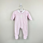 Load image into Gallery viewer, Jacadi Paris Baby Girl Pajamas Velvet Bouclette Pale Pink Bunny 6 Months
