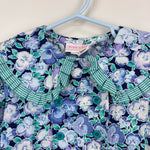 Load image into Gallery viewer, Vintage Wee Clancy Katie Pansy Blue Floral Ruffle Dress 8 USA
