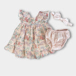 Load image into Gallery viewer, Janie and Jack Baby Coastal Getaway Dress &amp; Soft Headband Pale Pink 3-6 Months
