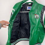 Load image into Gallery viewer, Vintage NBA Elevation Green Black Vegan Leather Kids Jacket 7
