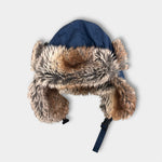 Load image into Gallery viewer, Appaman Benji Faux Fur Trapper Hat Navy Blue Large 5-7
