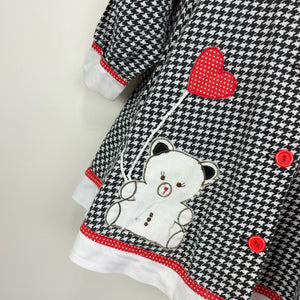 Vintage Cradle Houndstooth Plaid Teddy Bear Dress 24 Months