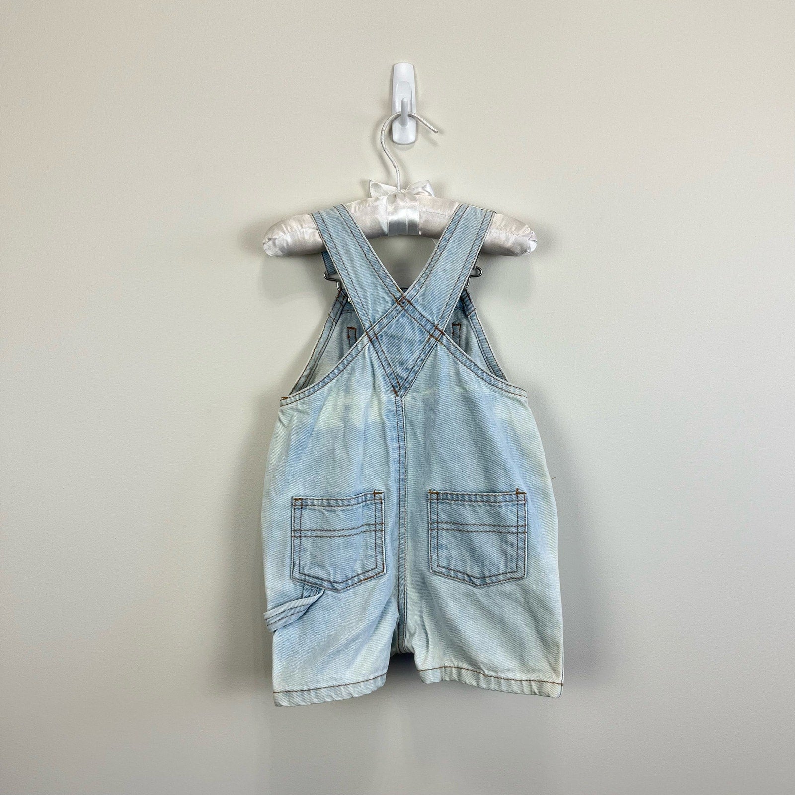 Vintage Old Navy Light Wash Blue Jean Overalls 6-12 Months