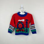 Load image into Gallery viewer, Vintage Hot Fudge Red Train Sweater USA
