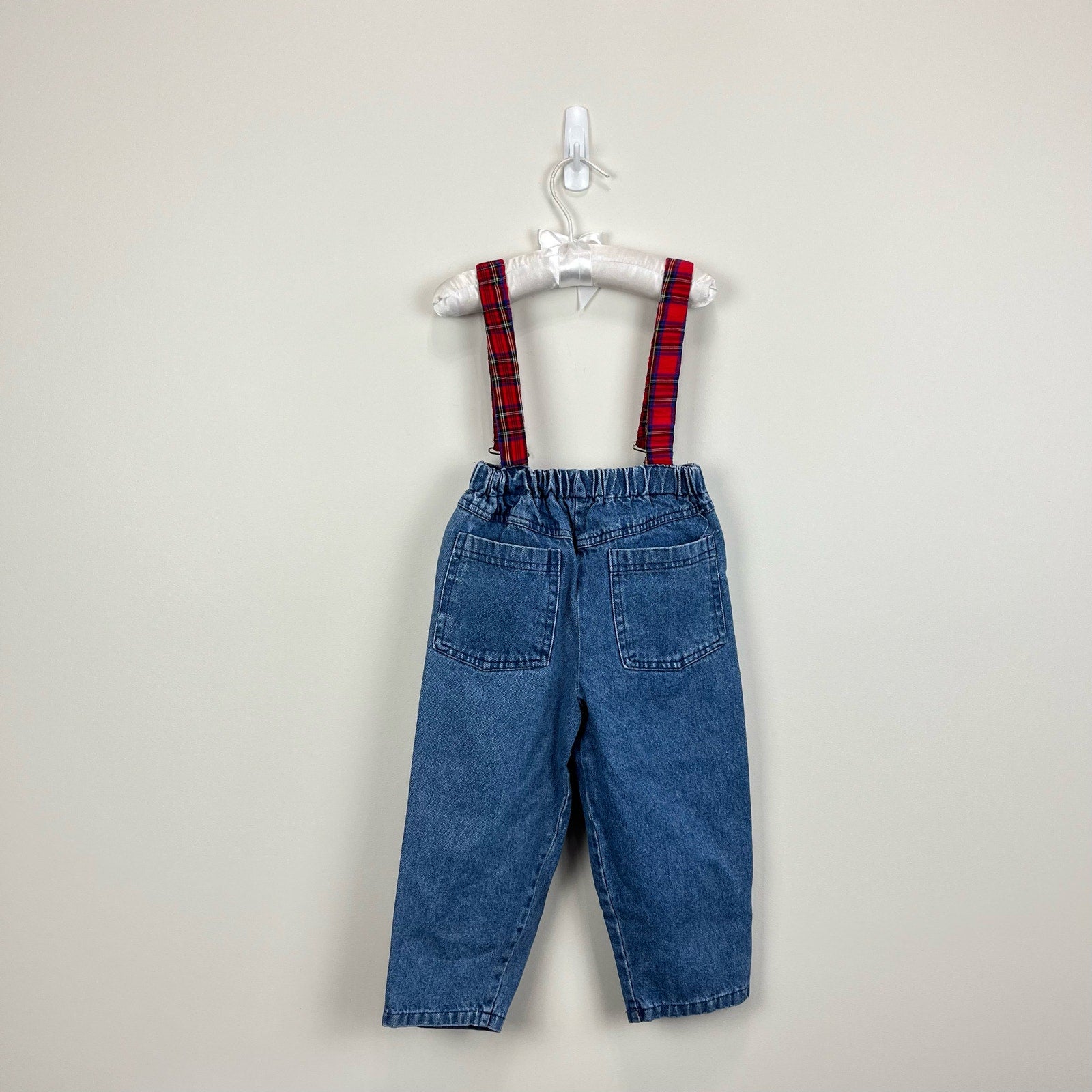 Vintage Young Hearts Denim Suspender Pants 3T