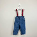 Load image into Gallery viewer, Vintage Young Hearts Denim Suspender Pants 3T
