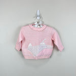 Load image into Gallery viewer, Vintage Kids Exchange Pink Ruffle Snow Day Sweater 6 Months
