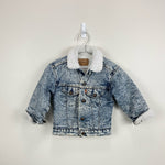 Load image into Gallery viewer, Vintage Levi's Acid Wash Sherpa Lined Orange Tab Denim Jacket 6 USA
