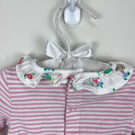 Load image into Gallery viewer, Mini Boden Pink Stripe Ruffle Collar Bodysuit 18-24 Months
