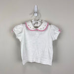 Load image into Gallery viewer, Vintage Y2K Carter's Pink Ruffle Flower Overalls Shirt Set 6-9 Months
