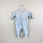 Load image into Gallery viewer, Kissy Kissy Smocked Blue Footie 3-6 Months NWT
