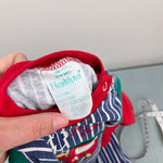 Load image into Gallery viewer, Vintage Healthtex Striped Train Coverall Romper 6-9 Months USA
