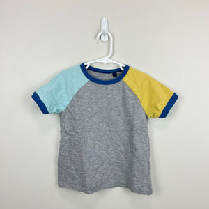 Mini Boden Colourblock Raglan T-Shirt Light Grey Marl 5-6