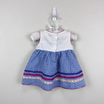 Load image into Gallery viewer, Vintage Y2K Youngland Seersucker Lady Bug Flower Applique Dress 3-6 Months
