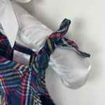 Load image into Gallery viewer, Hanna Andersson Chambray Tie Romper Multi Plaid Navy 70 cm 6-12 Months
