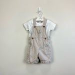 Load image into Gallery viewer, Jacadi Paris Tan Striped Anchor Shortall Set 18 Months
