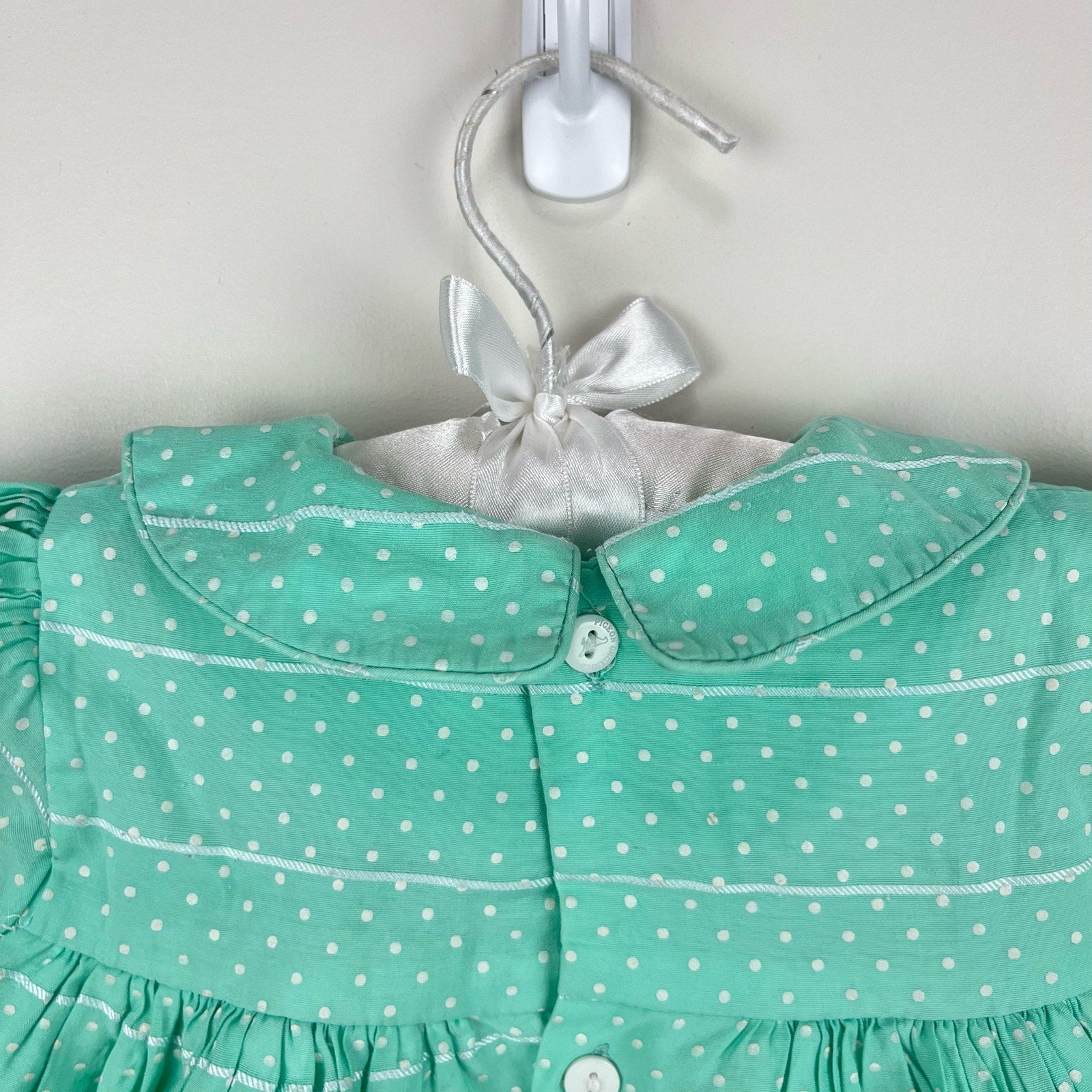 Vintage Small Wonders Polka Dot Smocked Dress 18 Months