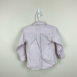 Vineyard Vines Pink Blue Plaid Whale Shirt 2T