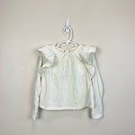 Load image into Gallery viewer, Crewcuts Long Sleeve Ivory Ruffle Top XS 4T/5T
