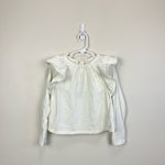 Load image into Gallery viewer, Crewcuts Long Sleeve Ivory Ruffle Top XS 4T/5T
