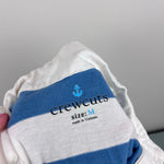 Load image into Gallery viewer, Crewcuts Short Sleeve Blue and White Striped Rugby Shirt M 8-9
