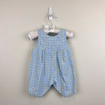 Load image into Gallery viewer, Vintage Gymboree Blue Plaid Flower Overalls Layette 0-3 Months
