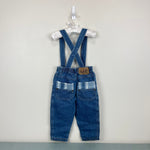 Load image into Gallery viewer, Vintage Little Rebels Blue Jean Suspender Pants 2T
