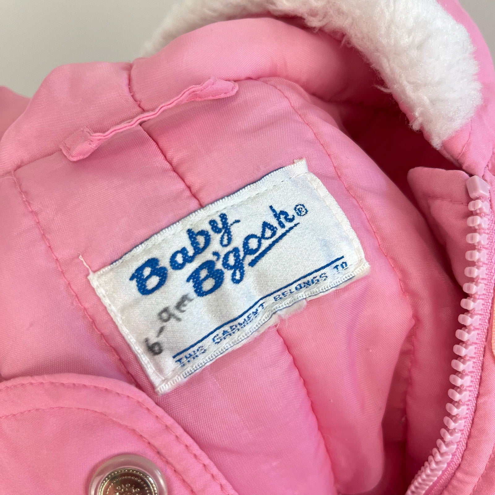 Vintage OshKosh B'gosh Pink Puffy Snowsuit 6-9 Months