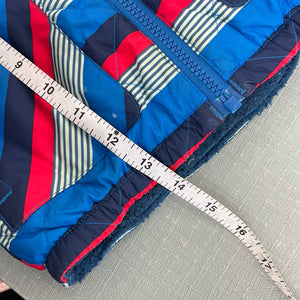 Patagonia Reversible Tribbles Jacket Blue Red Stripes 2T