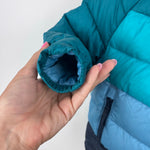 Load image into Gallery viewer, L.L. Bean Ultralight 650 Down Jacket Colorblock Blue Green 12-18 Months
