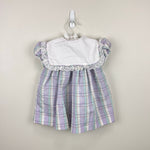 Load image into Gallery viewer, Vintage Bryan Pastel Purple Plaid Lace Ruffle Party Dress Toddler Girl
