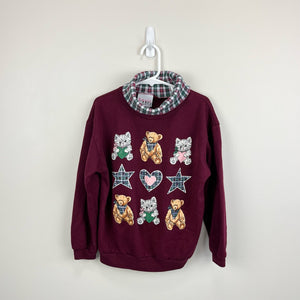 Vintage Basic Image Fall Cat & Teddy Bear Sweatshirt