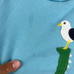 Load image into Gallery viewer, Mini Boden Short Sleeve Blue Applique T-Shirt Crocodile Bird 3-4
