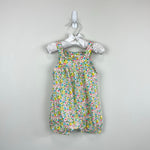 Load image into Gallery viewer, Mini Boden Organic Newbon Overalls Romper Aqua Spring Floral 6-9 Months

