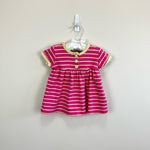 Load image into Gallery viewer, Hanna Andersson Pink &amp; Yellow Striped Dress 60 cm (3-6 Months)
