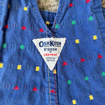 Load image into Gallery viewer, Vintage OshKosh B&#39;gosh Blue Embroidered Shapes Overalls 4T USA
