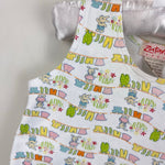 Load image into Gallery viewer, Vintage Zutano Bunny Garden Laundry Romper Overalls 6-12 Months
