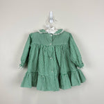 Load image into Gallery viewer, Vintage Bryan Green Striped Dress 18 Months USA
