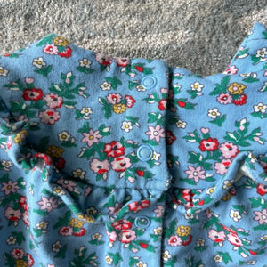 Mini Boden Cosy Ruffle Playset Dusty Blue Flower Bouquet 6-9 Months