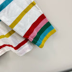 Load image into Gallery viewer, Mini Boden Fun Breton Tee Ivory/Multi Rainbow Cuff 7-8
