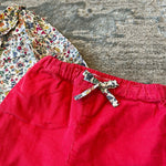 Load image into Gallery viewer, Mini Boden Cozy Pink Corduroy Pants &amp; Floral Blouse 0-3 Months
