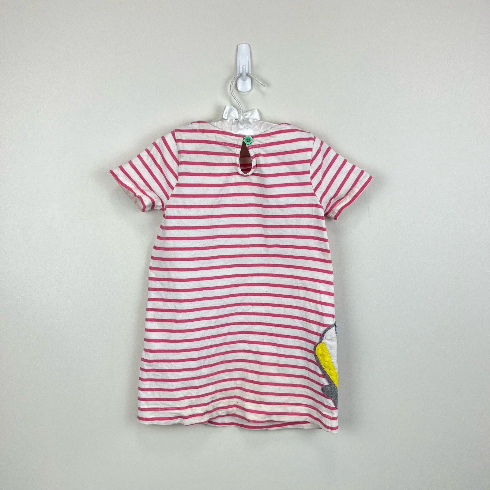 Mini Boden Pink Stripe Sequin Seashell Dress 3-4